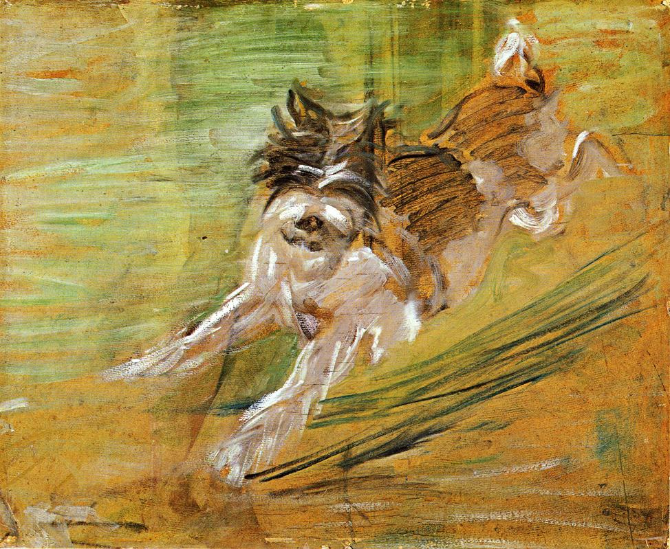 (image for) Handmade oil painting Copy paintings of famous artists Franz Marci's art Jumping Dog Schlick 1908